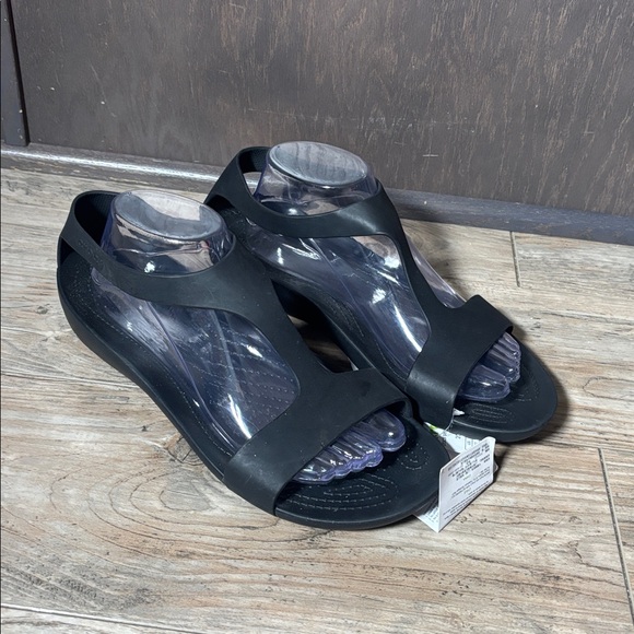 Crocs Serena Black Slingback Open Toe Sandals Womens size 11 - Picture 2 of 8